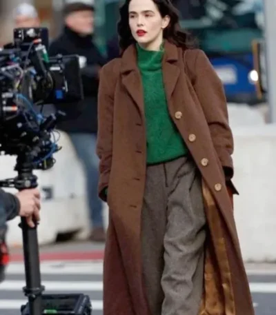 Something from Tiffany’s Zoey Deutch Brown Long Coat