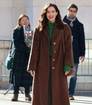 Something from Tiffany’s Zoey Deutch Brown Long Coat