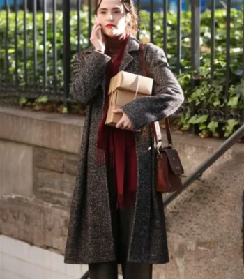 Something from Tiffany’s Zoey Deutch Grey Coat