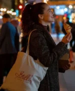Something from Tiffany’s Zoey Deutch Grey Coat