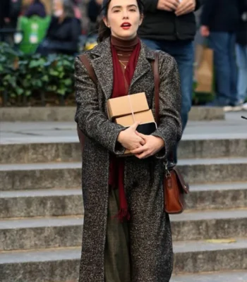 Something from Tiffany’s Zoey Deutch Grey Coat