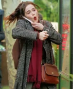 Something from Tiffany’s Zoey Deutch Grey Coat