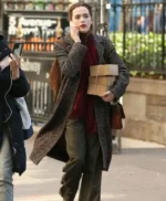 Something from Tiffany’s Zoey Deutch Grey Coat