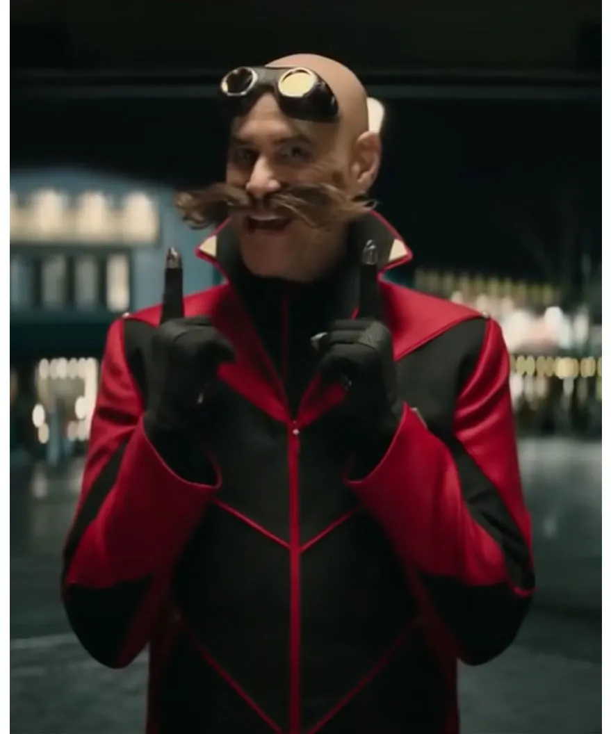 Sonic the Hedgehog 2 Jim Carrey Red Black Jacket Sonic the Hedgehog 2 Jim Carrey Red Black Jacket