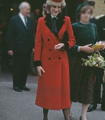 Spencer Princess Diana Red Trench Coat
