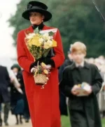 Spencer Princess Diana Red Trench Coat