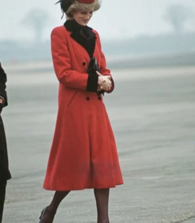 Spencer Princess Diana Red Trench Coat