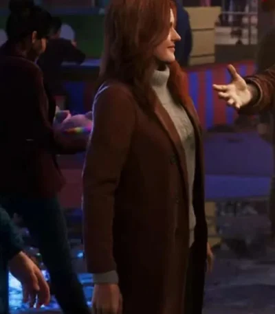 Spider-Man 2 Mary Jane Brown Wool Coat