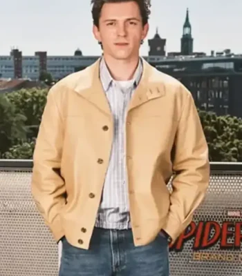 Spider Man Promo Tom Holland 2026 Tan Jacket