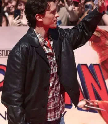 Spider Man Promotional Event Tom Holland Leather Jacket