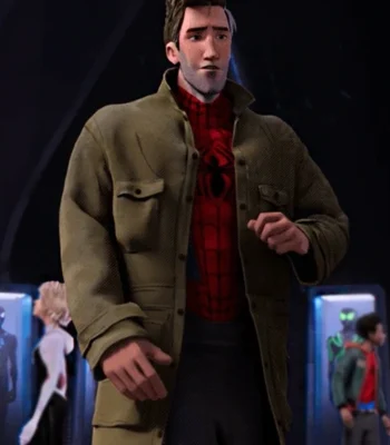 Spider Man Into The Spider Verse Peter B Parker Green Cotton Coat