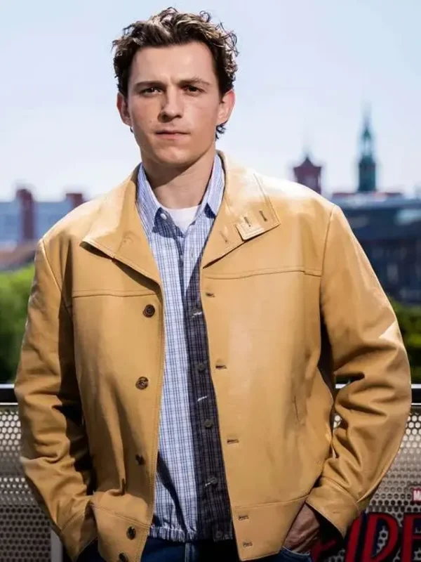 Spider Man Promo Tom Holland 2026 Tan Jacket