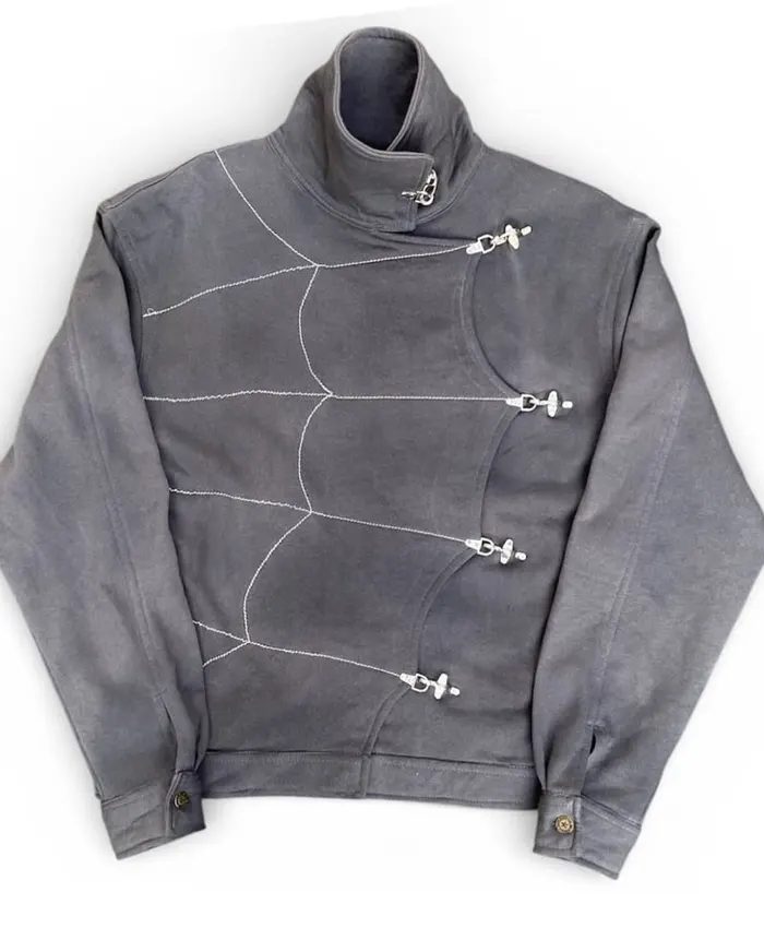 Spider Web Grey Fireman Clasp Jacket Spider Web Grey Fireman Clasp Jacket