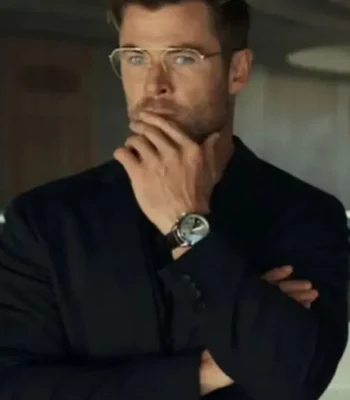 Spiderhead Chris Hemsworth Black Blazer Jacket