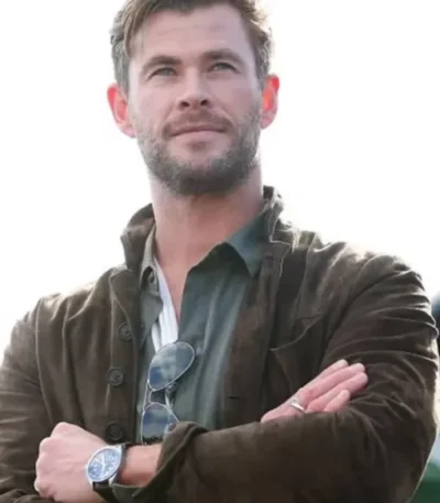 Spiderhead Chris Hemsworth Suede Brown Jacket