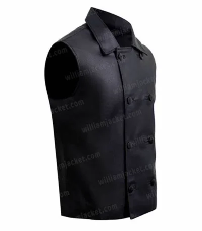 Spiderman Noir Double Breasted Black Leather Vest