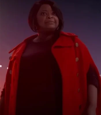 Spirited Octavia Spencer Red Coat