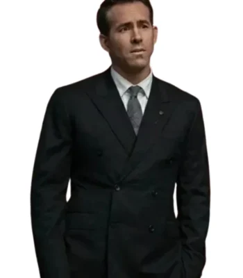 Spirited Ryan Reynolds Black Blazer