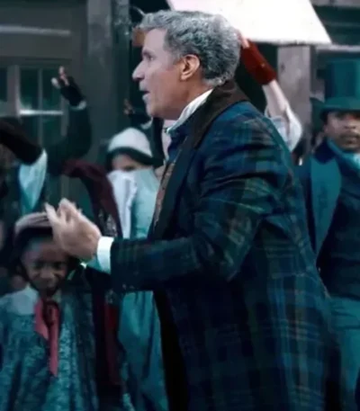 Spirited Will Ferrell Plaid Coat