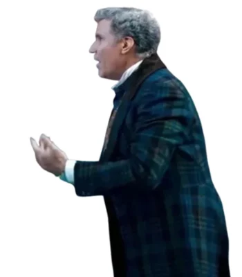 Spirited Will Ferrell Plaid Coat