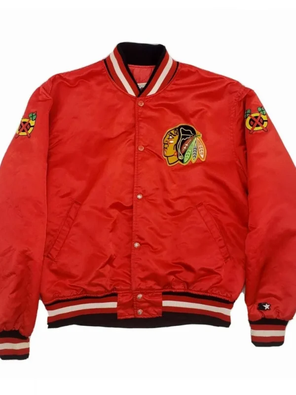Starter Bomber Chicago Blackhawks 80?s Satin Jacket