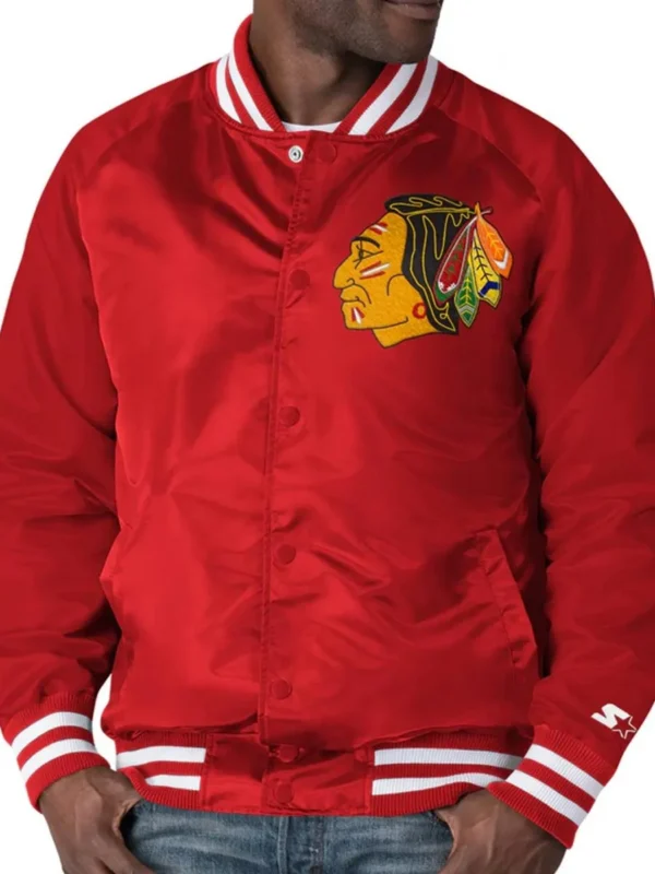 Starter Chicago Blackhawks Retro Button-Up Red Jacket