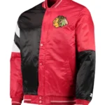 Starter Chicago Blackhawks Satin Red and Black Jacket