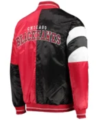 Starter Chicago Blackhawks Satin Red and Black Jacket
