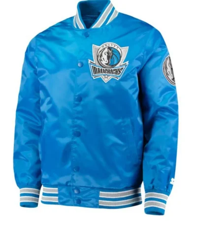 Starter Dallas Mavericks Blue Satin Jacket