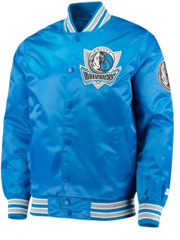 Starter Dallas Mavericks Blue Satin Jacket