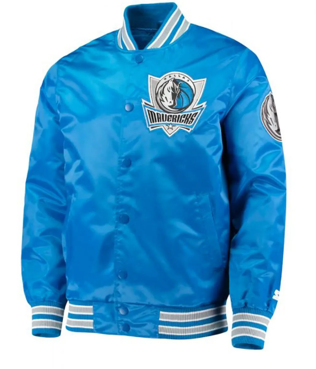 Starter Dallas Mavericks Blue Satin Jacket Starter Dallas Mavericks Blue Satin Jacket