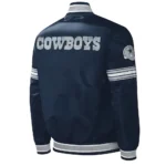 Starter Midfield Dallas Cowboys Navy Full-Snap Varsity Satin Jacket