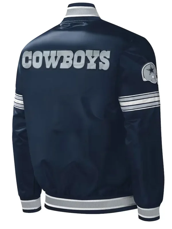 Starter Midfield Dallas Cowboys Navy Full-Snap Varsity Satin Jacket