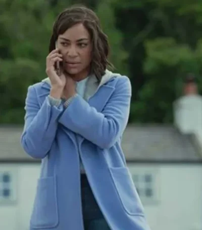 Stay Close Megan Pierce Blue Wool Coat