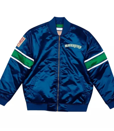 Striped Dallas Mavericks Hardwood Classic Satin Jacket