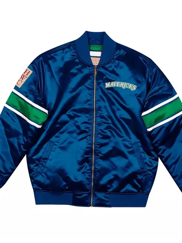 Striped Dallas Mavericks Hardwood Classic Satin Jacket