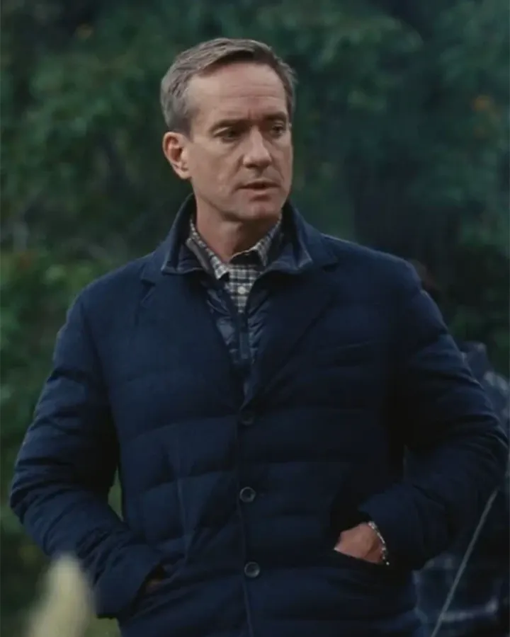 Succession S04 Tom Wambsgans Blue Quilted Jacket Succession S04 Tom Wambsgans Blue Quilted Jacket