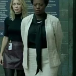Suicide Squad Amanda Waller White Wool Jacket