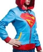 Supergirl Leather Hooded Jacket