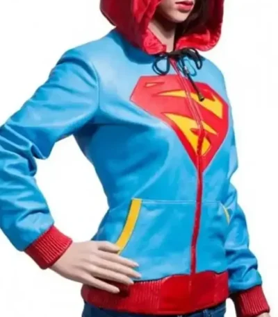 Supergirl Leather Hooded Jacket