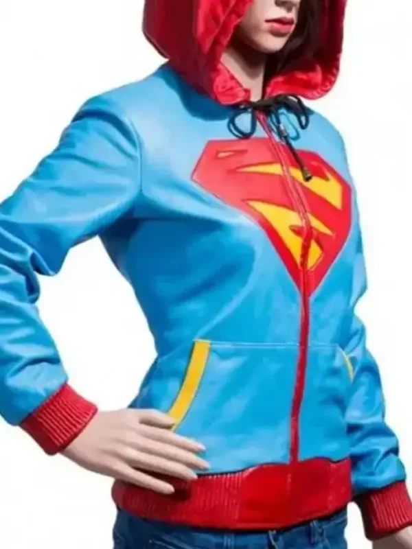 Supergirl Leather Hooded Jacket