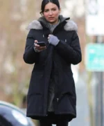 Supergirl Floriana Lima Black Fur Hood Coat
