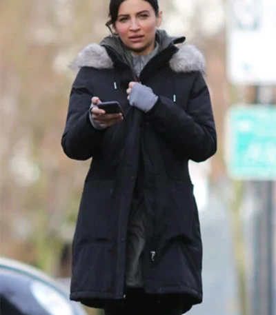 Supergirl Floriana Lima Black Fur Hood Coat