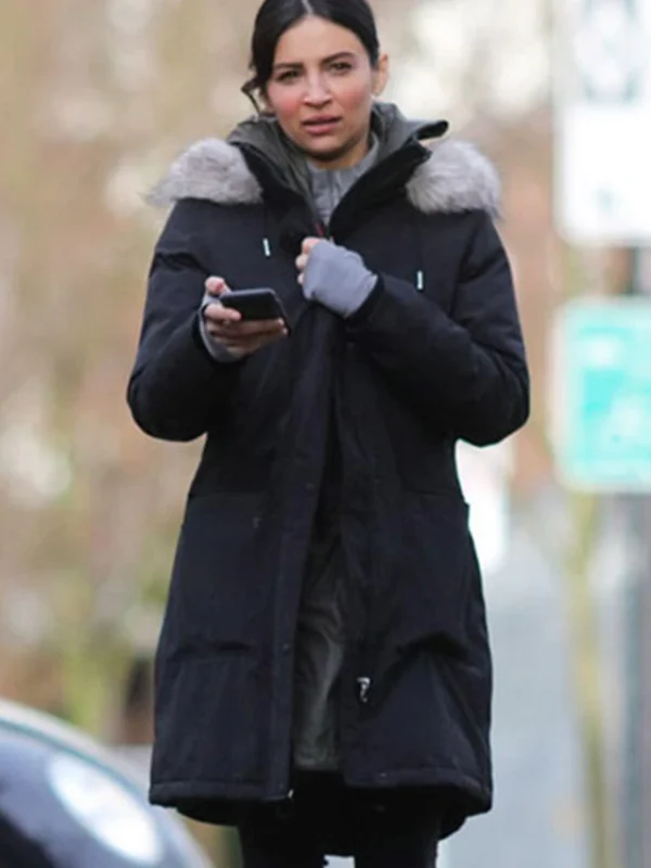 Supergirl Floriana Lima Black Fur Hood Coat