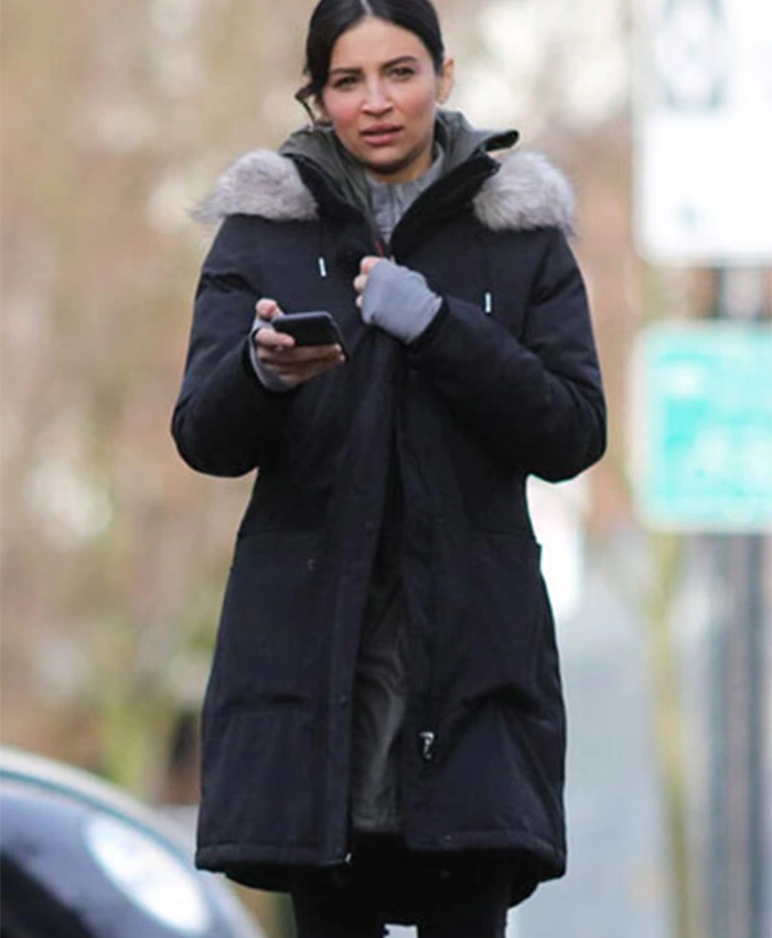 Supergirl Floriana Lima Black Fur Hood Coat Supergirl Floriana Lima Black Fur Hood Coat