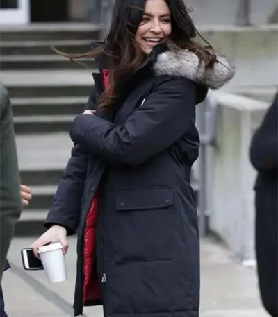 Supergirl Floriana Lima Black Fur Hood Coat