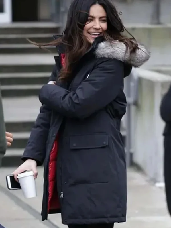 Supergirl Floriana Lima Black Fur Hood Coat