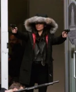 Supergirl Floriana Lima Black Fur Hood Coat
