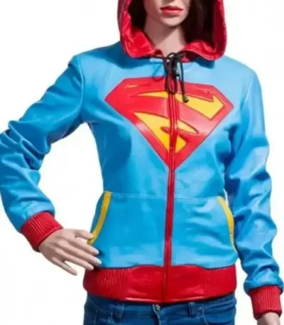 Supergirl Leather Hooded Jacket