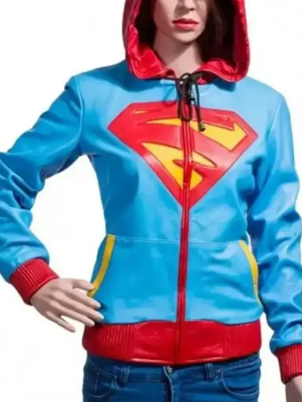 Supergirl Leather Hooded Jacket